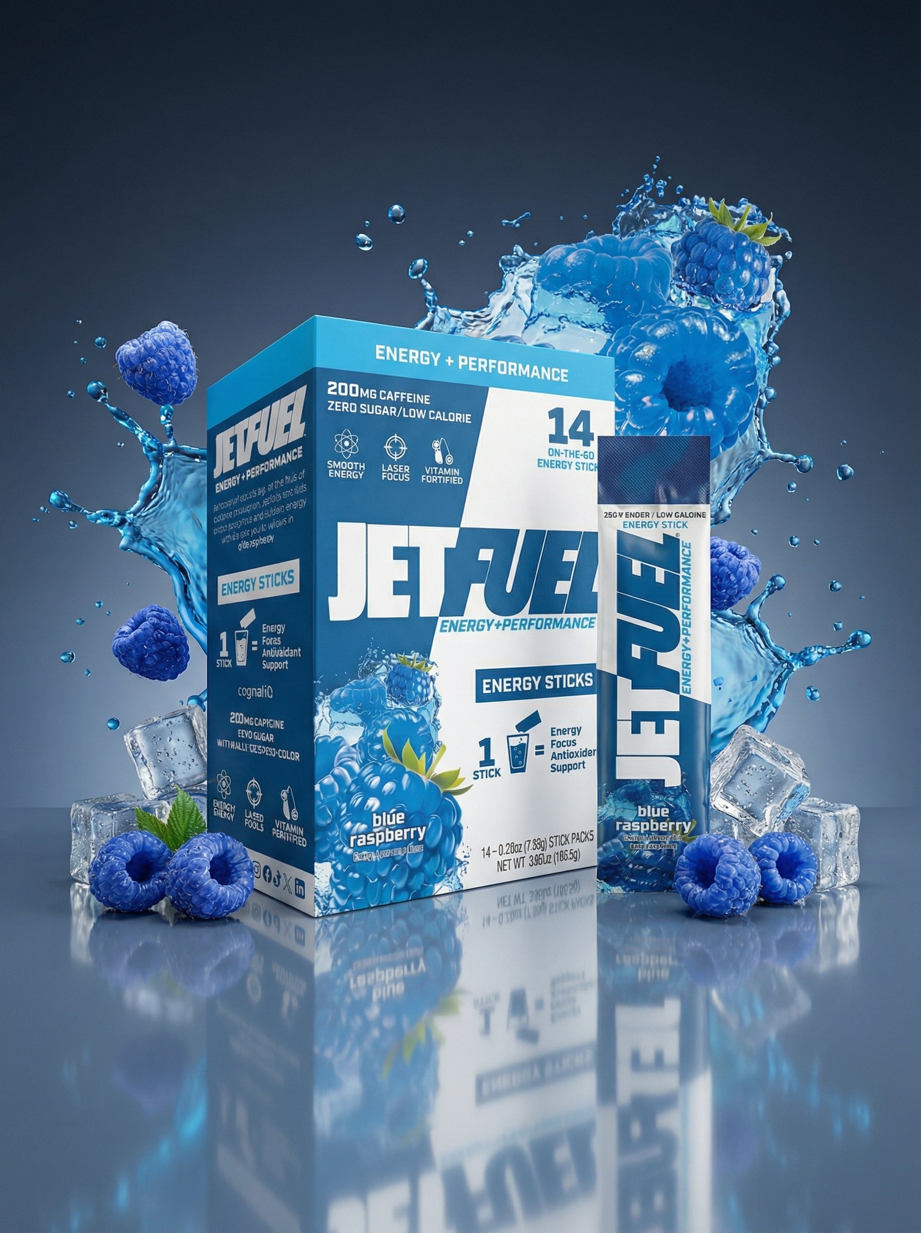 BEBIDA GAT JETFUEL ENERGY DRINK 12PACK BLUE RASPBERRY