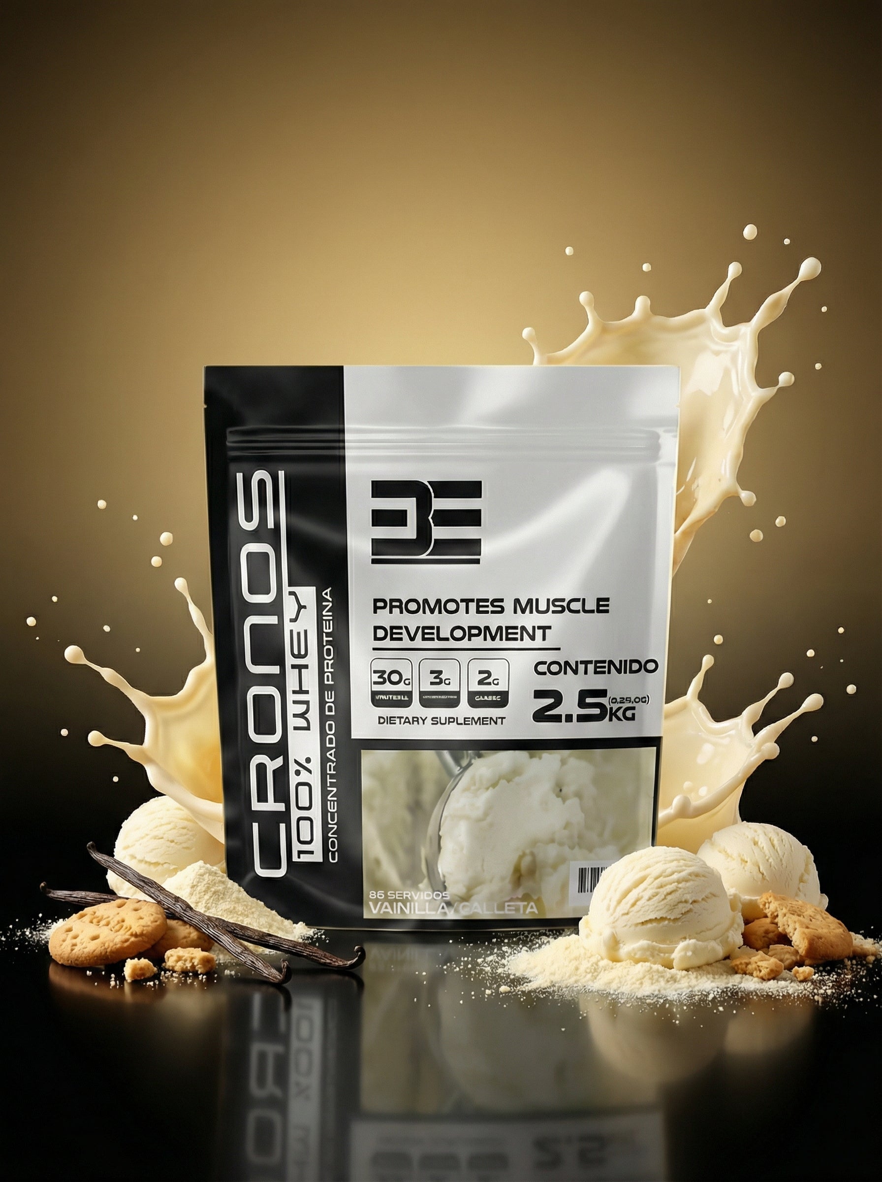 BE CRONOS 100% WHEY 2.5KG FRESA GALLETA