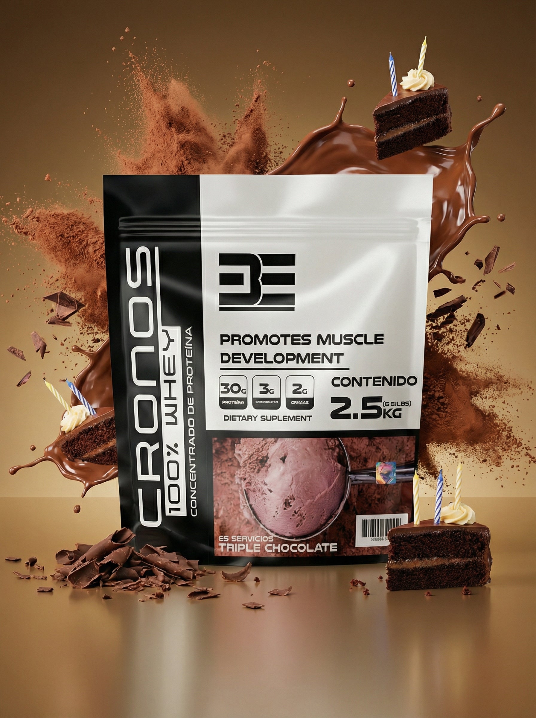 BE CRONOS 100% WHEY 2.5KG FRESA GALLETA