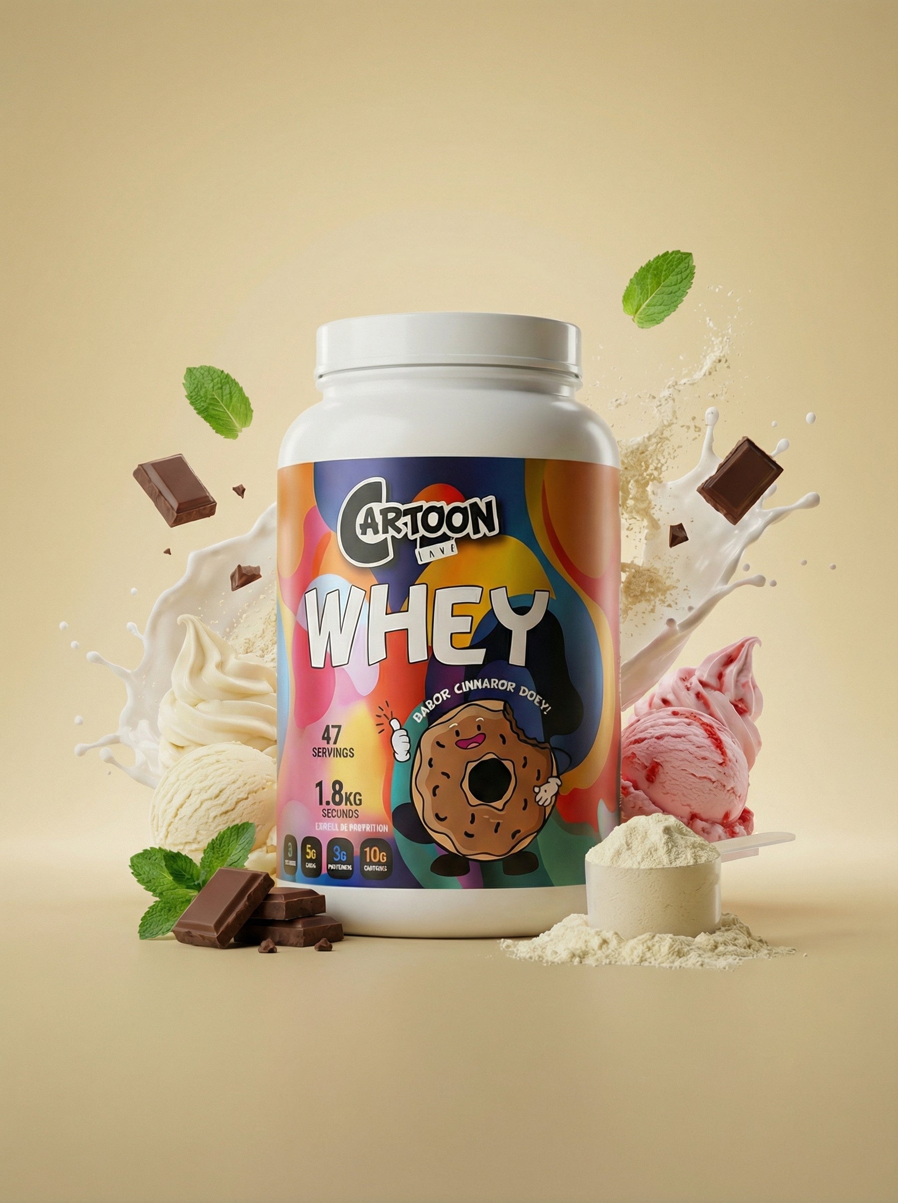 CARTOON LABS WHEY 1.8KG CINNAMON DONUT