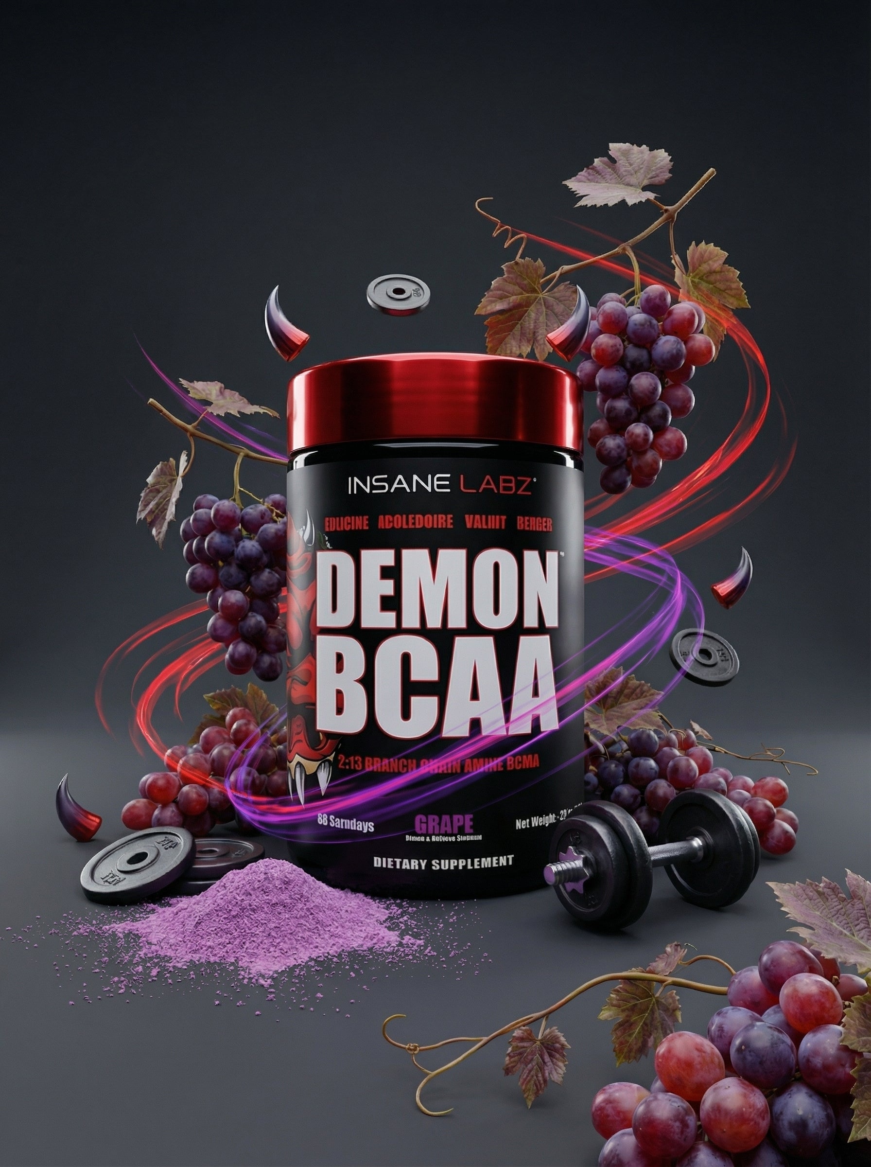 INSANE BCAA DEMON 60SERV GRAPE